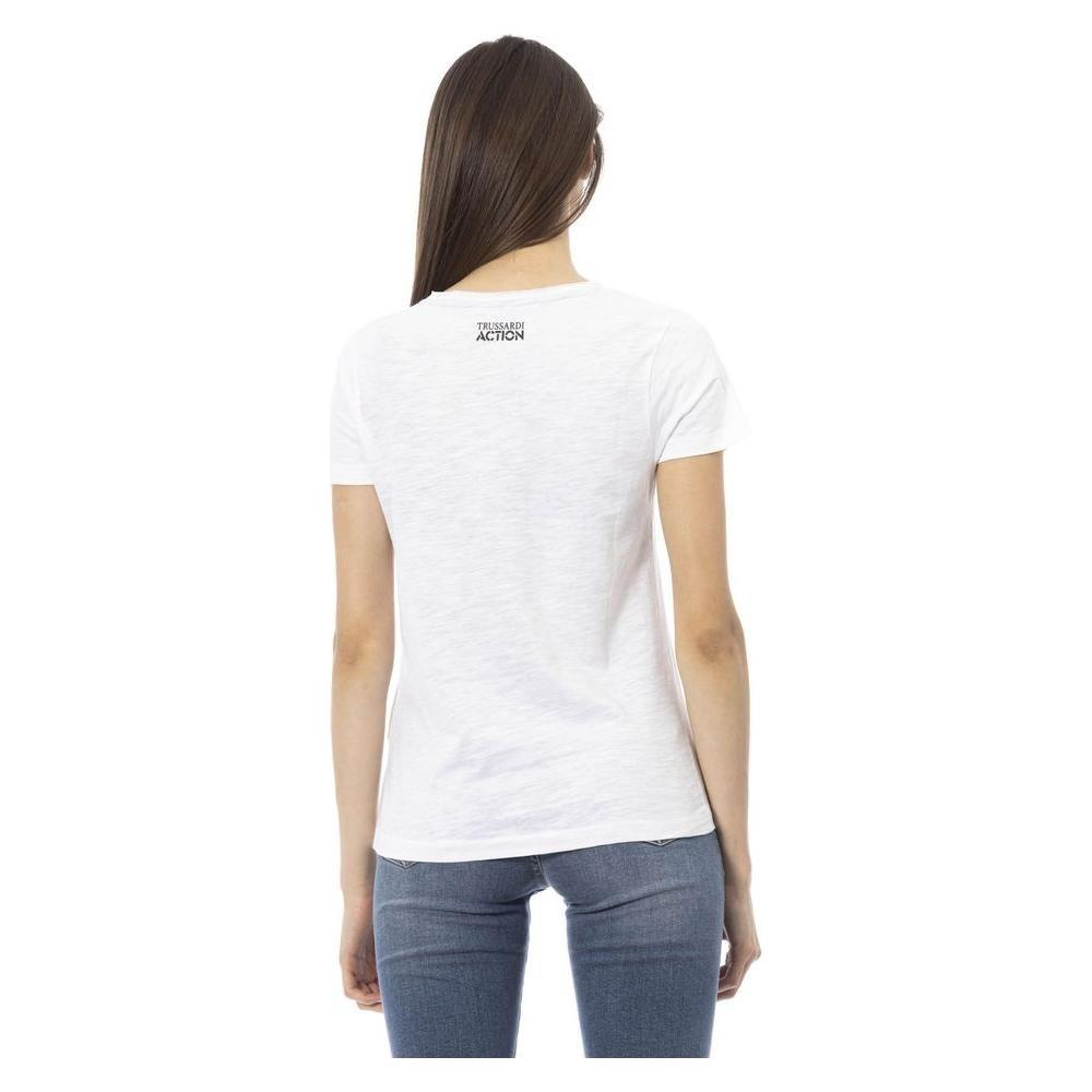 Trussardi Action White Cotton Women Top Trussardi Action