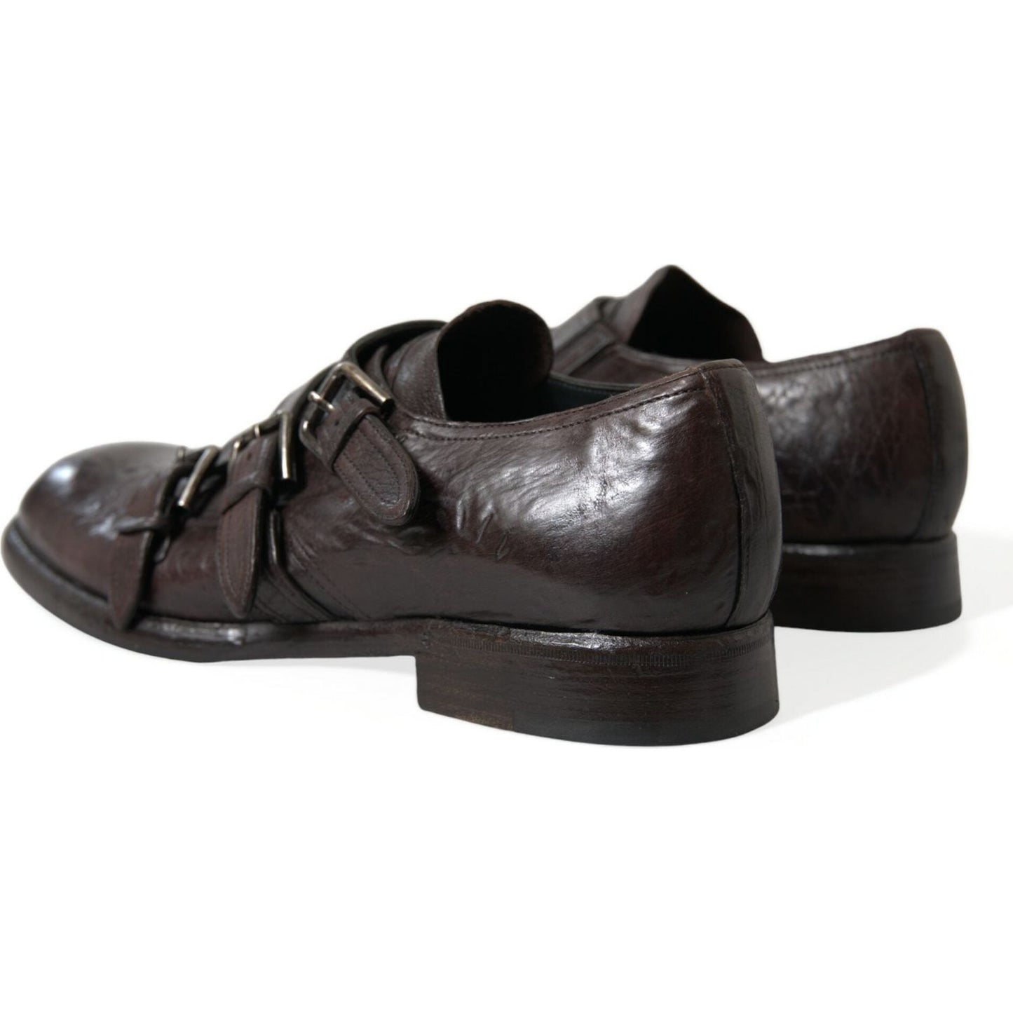 Dolce & Gabbana Elegant Triple Buckle Leather Dress Shoes Dolce & Gabbana