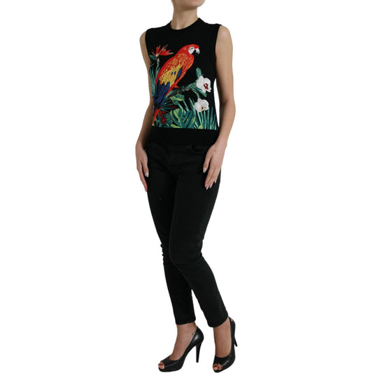 Dolce & Gabbana Elegant Jungle Print Crew Neck Tank Top Dolce & Gabbana