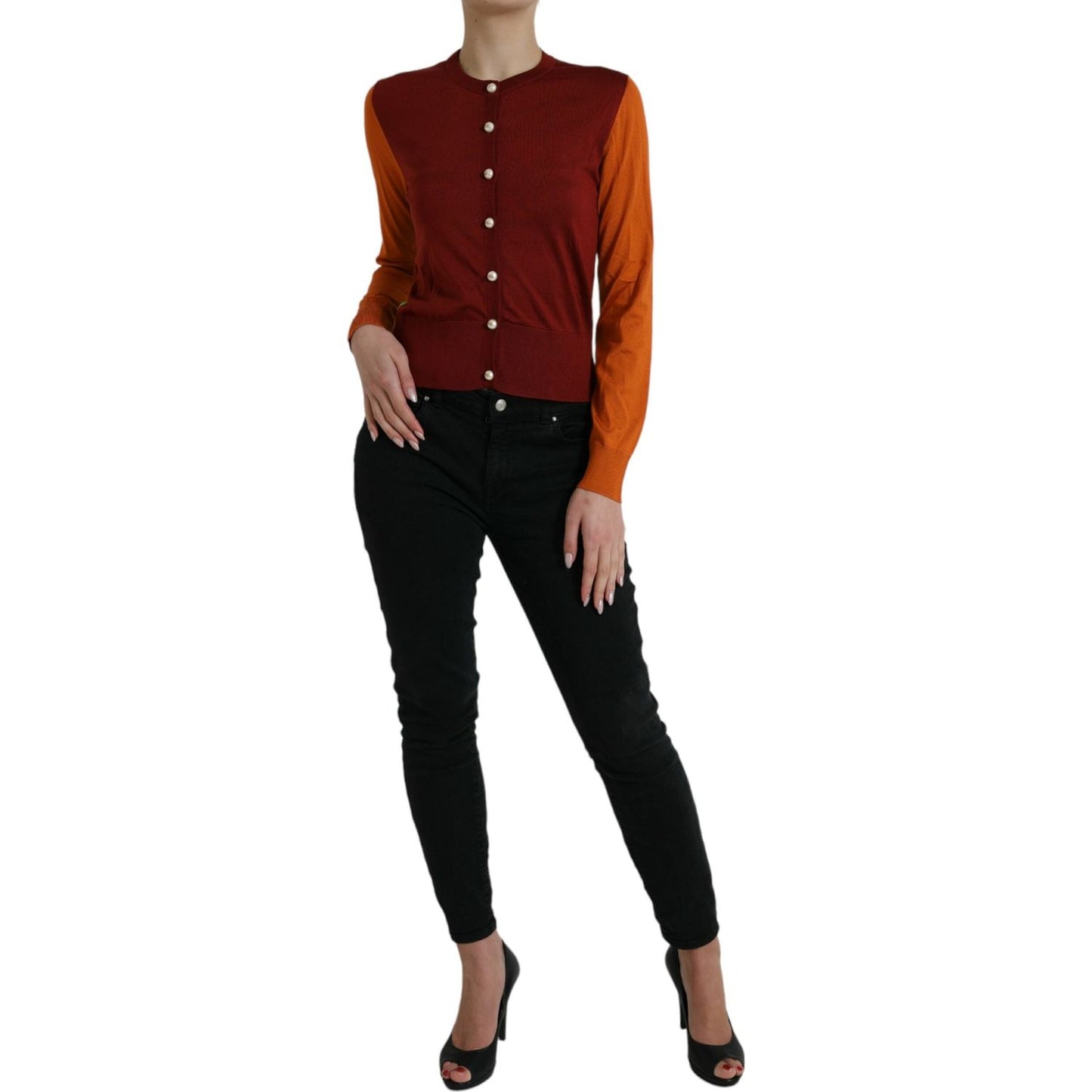 Dolce & Gabbana Elegant Silk Cardigan Sweater in Vibrant Tones Dolce & Gabbana