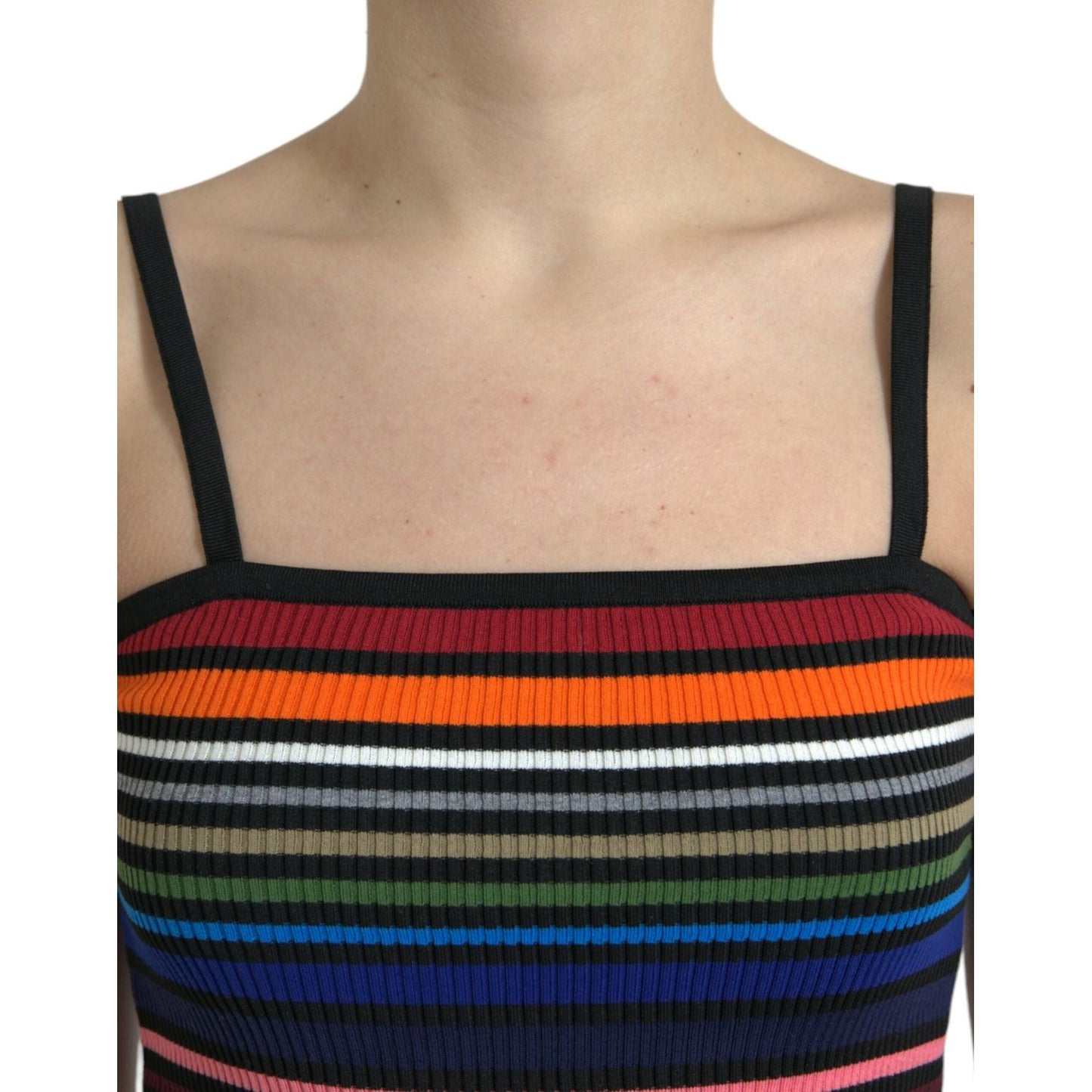 Dolce & Gabbana Chic Striped Spaghetti Strap Tank Top Dolce & Gabbana