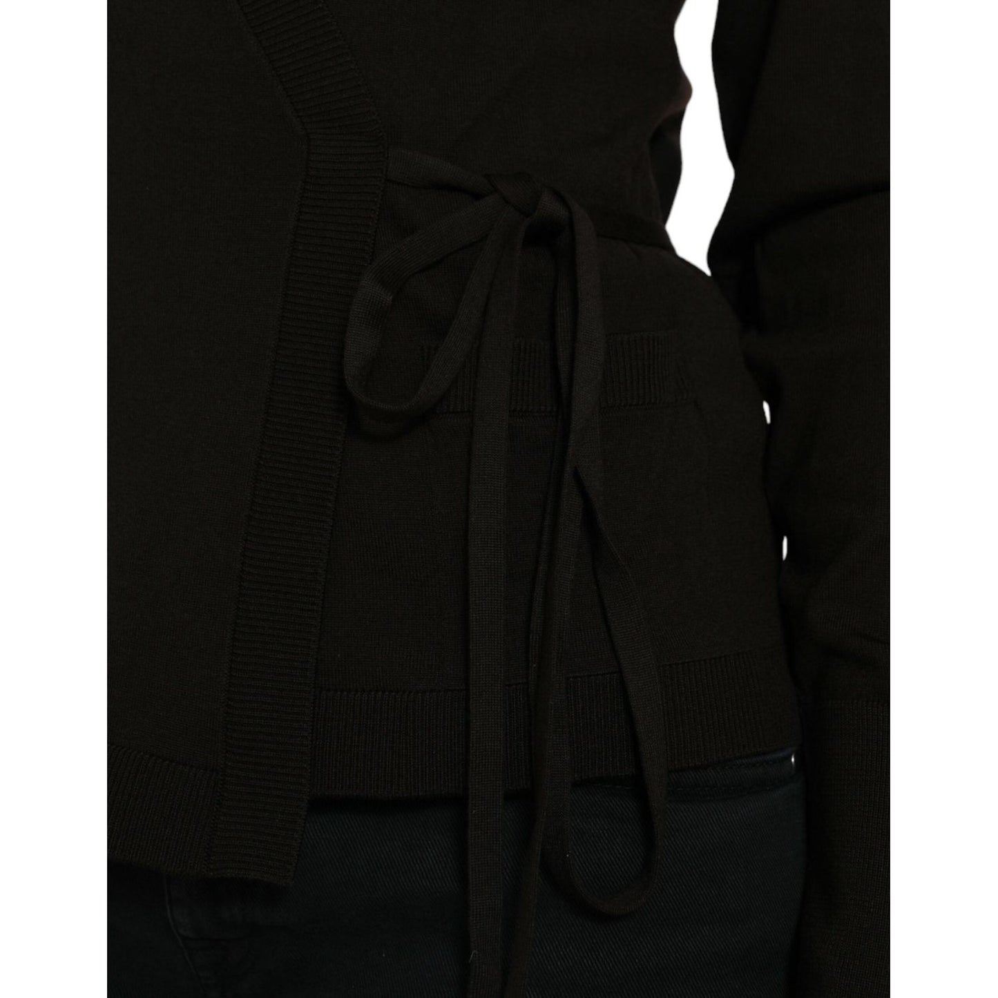 Dolce & Gabbana Elegant Black Virgin Wool Cardigan Dolce & Gabbana