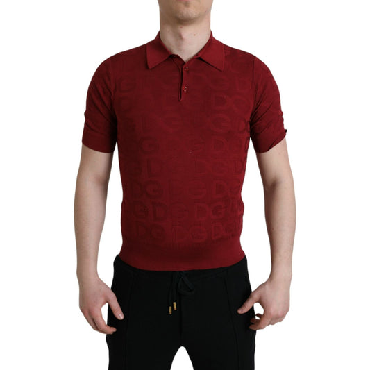 Dolce & Gabbana Maroon Collared Short Sleeve Silk T-shirt 1728,67345645728,Clothing,Dolce & Gabbana,IT44 | XS,Maroon,Material: 100% Silk,Men,Men - Clothing,New with tags,Polo Shirts - T-Shirts - Clothing,T-Shirts - Clothing,T-Shirts - Men - Clothing