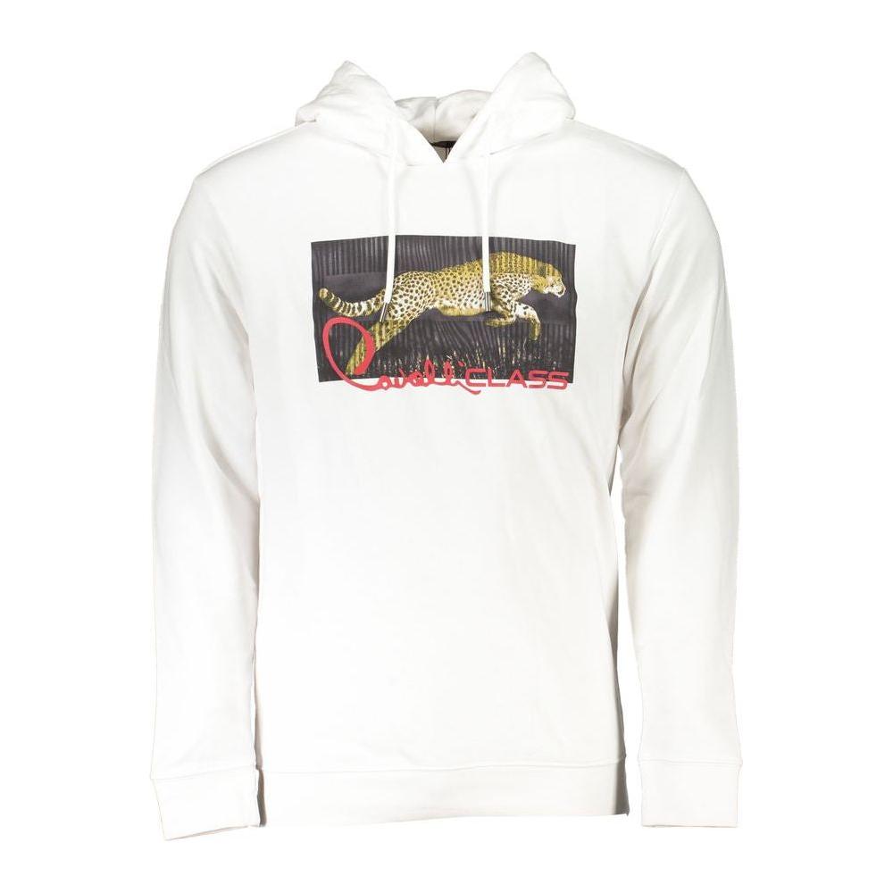 Cavalli Class White Cotton Men Sweater Cavalli Class