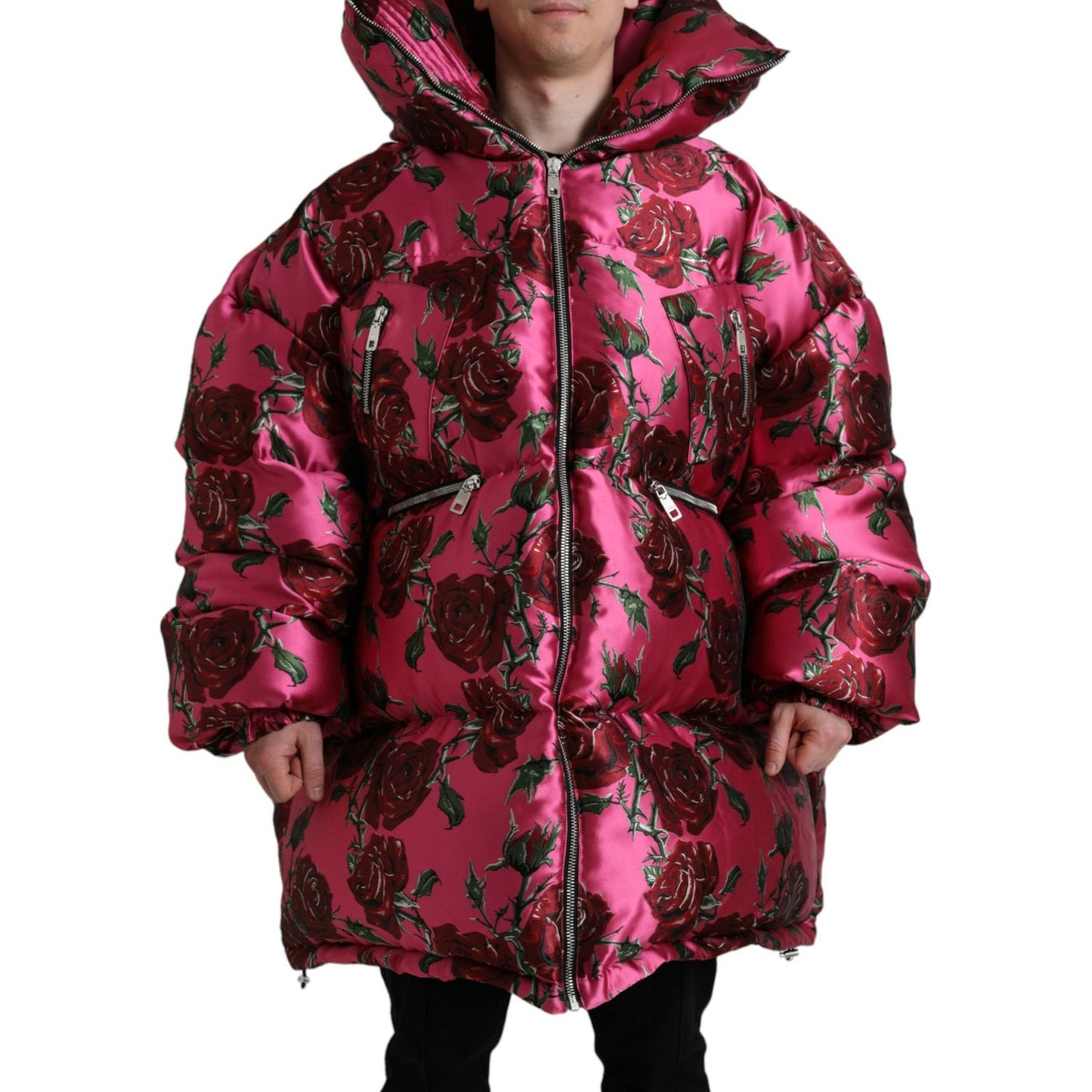 Dolce & Gabbana Elegant Rose Print Quilted Jacket Dolce & Gabbana