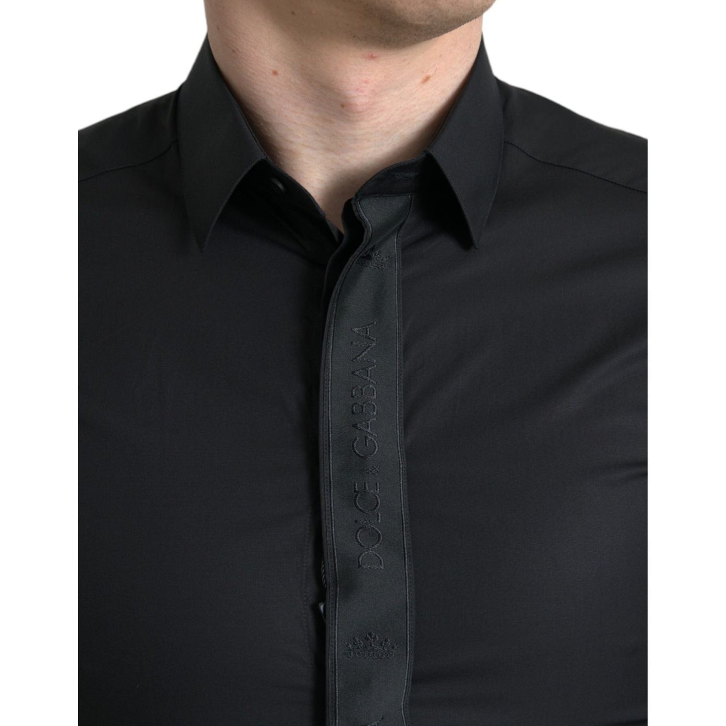 Dolce & Gabbana Elegant Black Slim Fit Dress Shirt Dolce & Gabbana