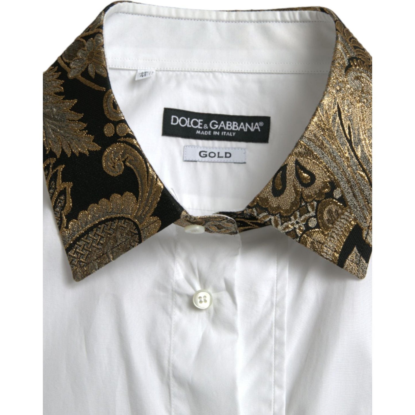 Dolce & Gabbana Elegant Gold Detail Dress Shirt Dolce & Gabbana