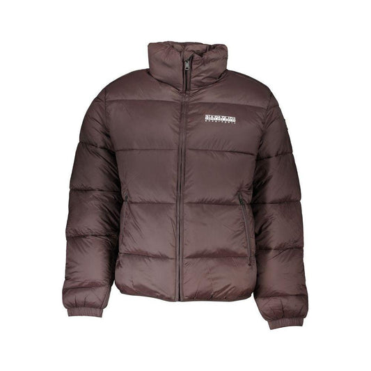 Napapijri Brown Polyamide Men Jacket Napapijri