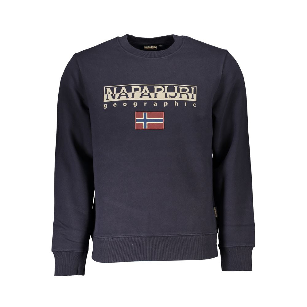 Napapijri Blue Cotton Men Sweater Napapijri