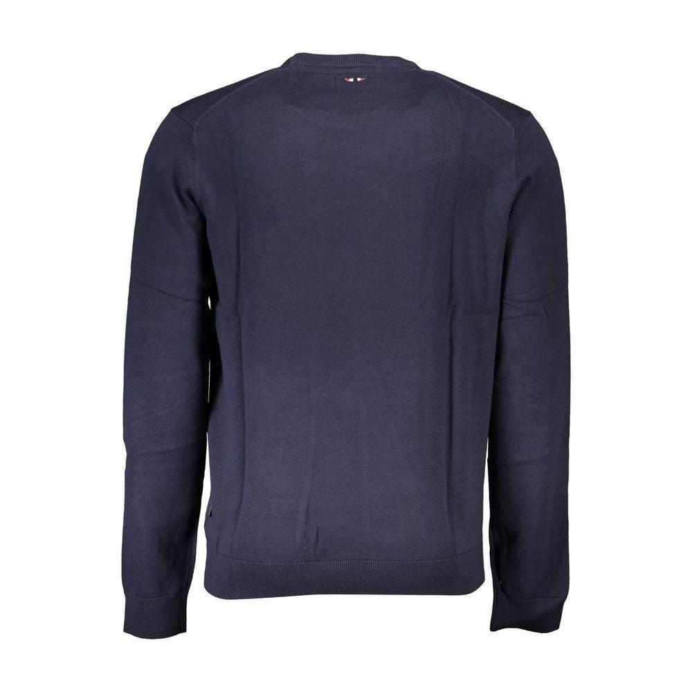 Napapijri Blue Cotton Men Sweater Napapijri