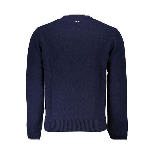 Napapijri Blue Fabric Men Sweater Napapijri