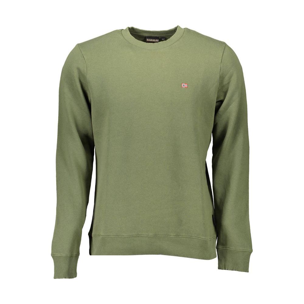 Napapijri Green Cotton Men Sweater Napapijri