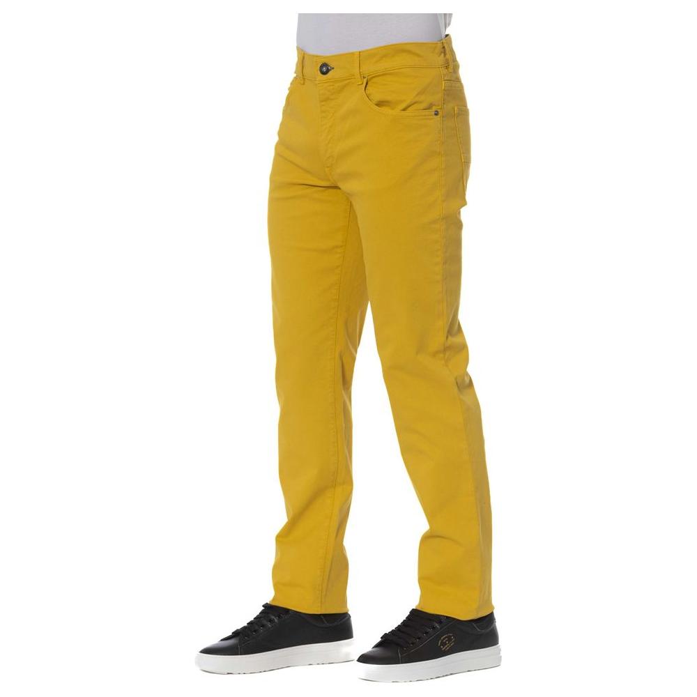 Trussardi Jeans Yellow Cotton Men Pant Trussardi Jeans