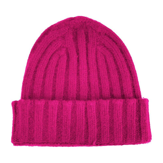 Made in Italy Fuchsia Ribbed Cashmere Beanie Made in Italy