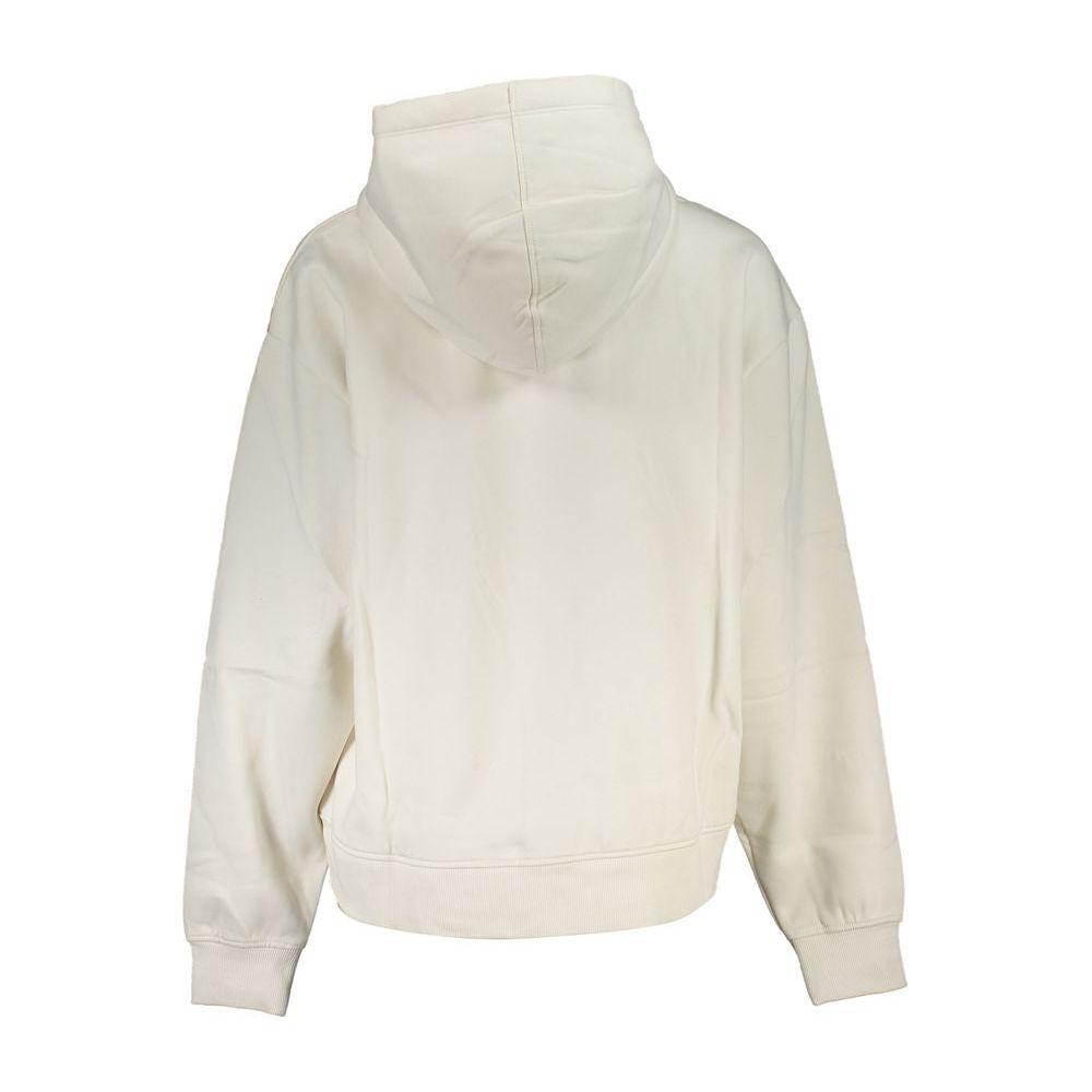 Calvin Klein Chic White Fleece Hooded Sweatshirt Calvin Klein