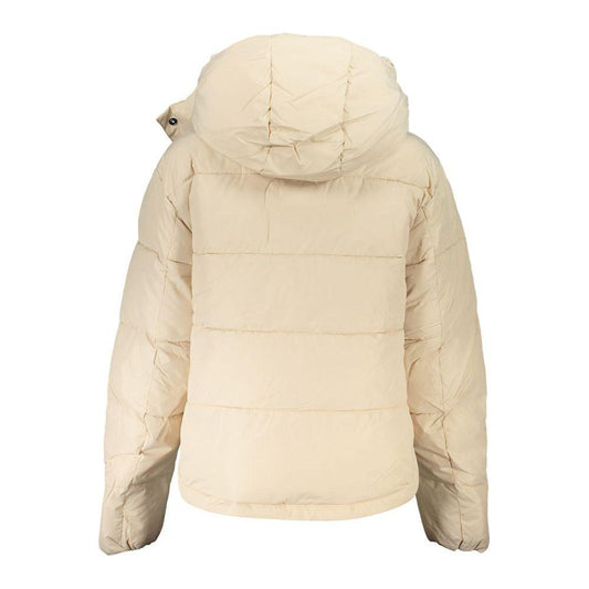 Calvin Klein Chic Beige Long-Sleeved Jacket with Removable Hood Calvin Klein