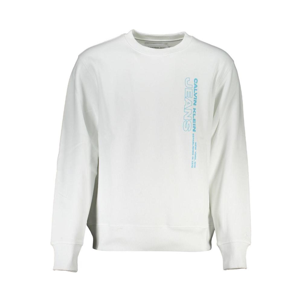 Calvin Klein Crisp White Crew Neck Cotton-Blend Sweater Calvin Klein