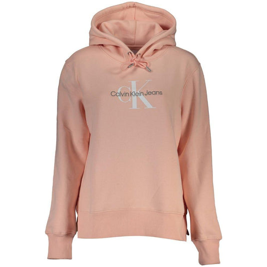 Calvin Klein Chic Pink Fleece Hooded Sweatshirt with Logo Embroidery Calvin Klein