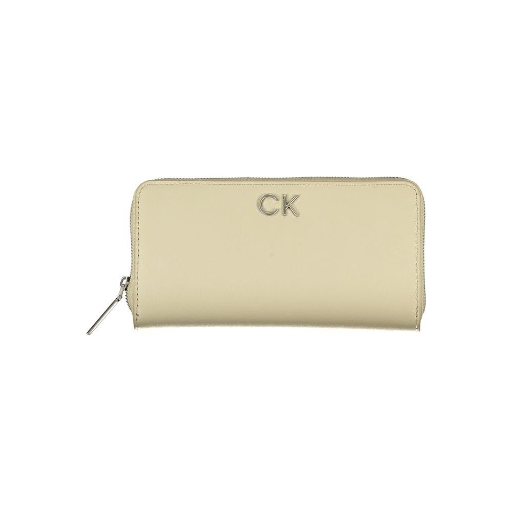 Calvin Klein Elegant Beige Zip Wallet with RFID Blocking Calvin Klein