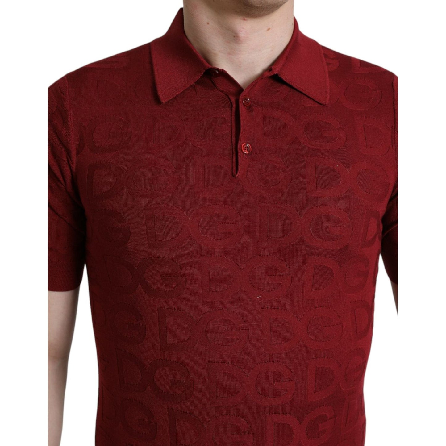 Dolce & Gabbana Silk Maroon Polo T-Shirt - Elegance Meets Comfort Dolce & Gabbana