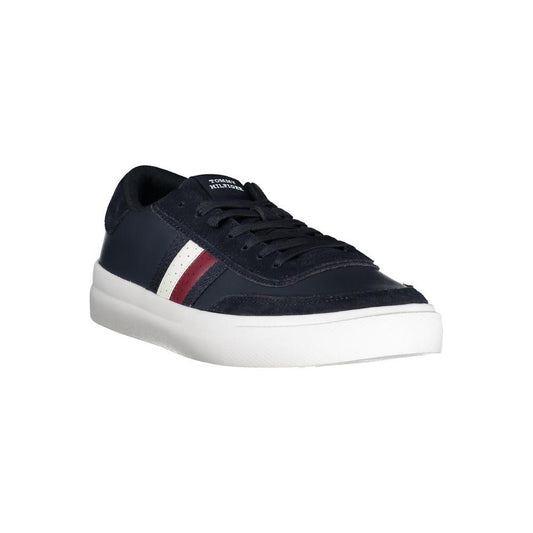 Tommy Hilfiger Sleek Blue Lace-Up Sneakers with Contrast Accents Tommy Hilfiger