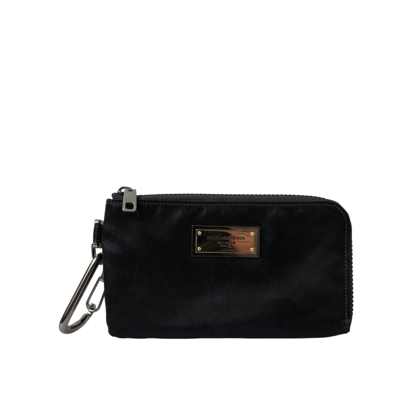 Dolce & Gabbana Black Nylon Logo Plaque Keyring Pouch Clutch Bags 1728,67345645728,Bags,Black,Clutch Bags - Bags,Clutch Bags - Men - Bags,Dolce & Gabbana,Material: 64% Nylon 34% Leather,Men,Men - Bags,New with tags