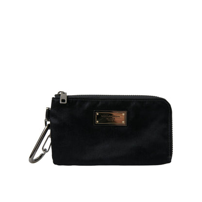 Dolce & Gabbana Black Nylon Logo Plaque Keyring Pouch Clutch Bags 1728,67345645728,Bags,Black,Clutch Bags - Bags,Clutch Bags - Men - Bags,Dolce & Gabbana,Material: 64% Nylon 34% Leather,Men,Men - Bags,New with tags