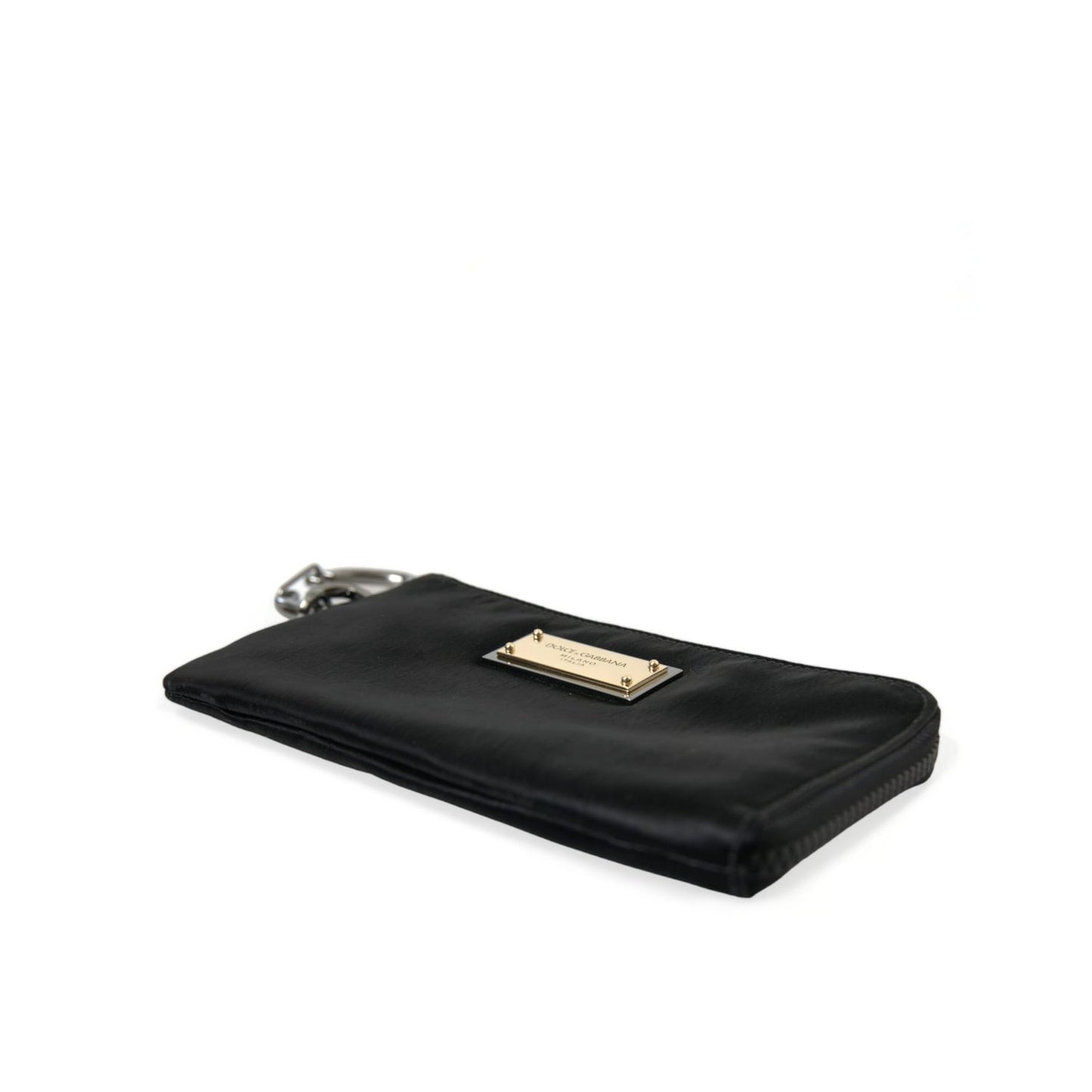 Dolce & Gabbana Black Nylon Logo Plaque Keyring Pouch Clutch Bags 1728,67345645728,Bags,Black,Clutch Bags - Bags,Clutch Bags - Men - Bags,Dolce & Gabbana,Material: 64% Nylon 34% Leather,Men,Men - Bags,New with tags