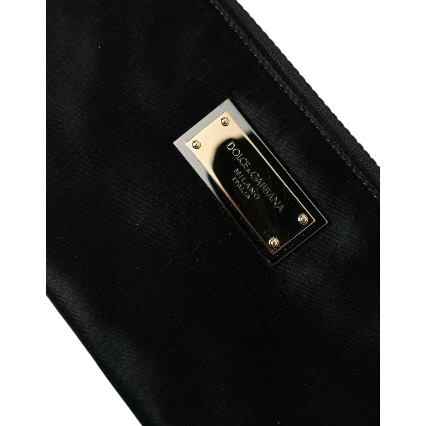Dolce & Gabbana Black Nylon Logo Plaque Keyring Pouch Clutch Bags 1728,67345645728,Bags,Black,Clutch Bags - Bags,Clutch Bags - Men - Bags,Dolce & Gabbana,Material: 64% Nylon 34% Leather,Men,Men - Bags,New with tags