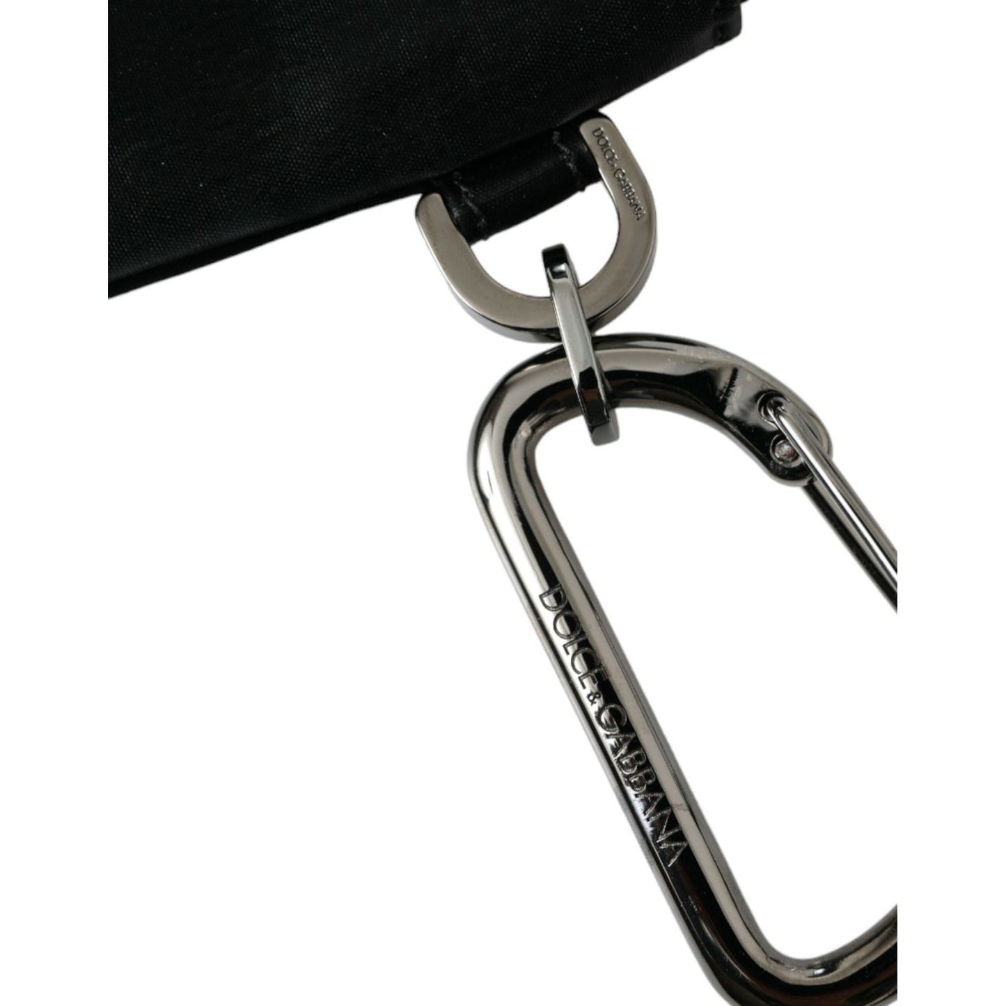 Dolce & Gabbana Black Nylon Logo Plaque Keyring Pouch Clutch Bags 1728,67345645728,Bags,Black,Clutch Bags - Bags,Clutch Bags - Men - Bags,Dolce & Gabbana,Material: 64% Nylon 34% Leather,Men,Men - Bags,New with tags