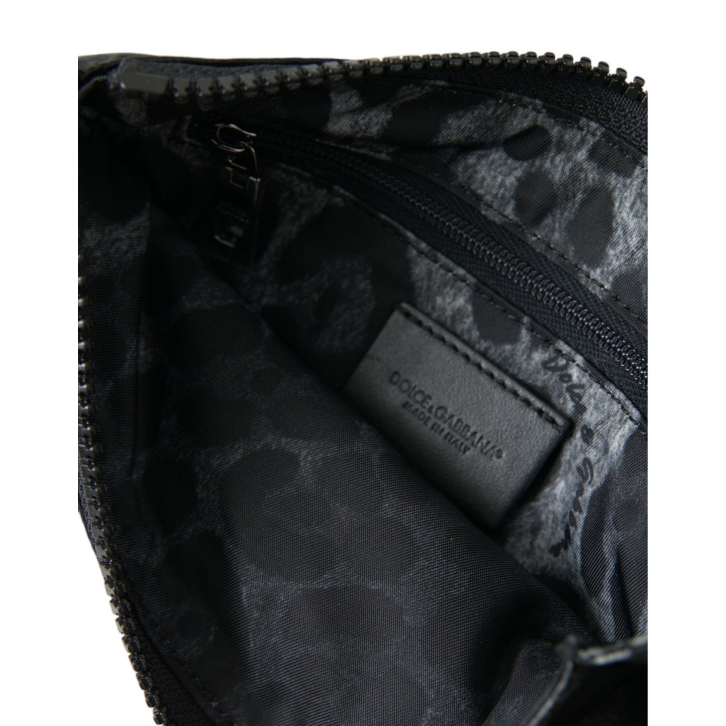 Dolce & Gabbana Black Nylon Logo Plaque Keyring Pouch Clutch Bags 1728,67345645728,Bags,Black,Clutch Bags - Bags,Clutch Bags - Men - Bags,Dolce & Gabbana,Material: 64% Nylon 34% Leather,Men,Men - Bags,New with tags
