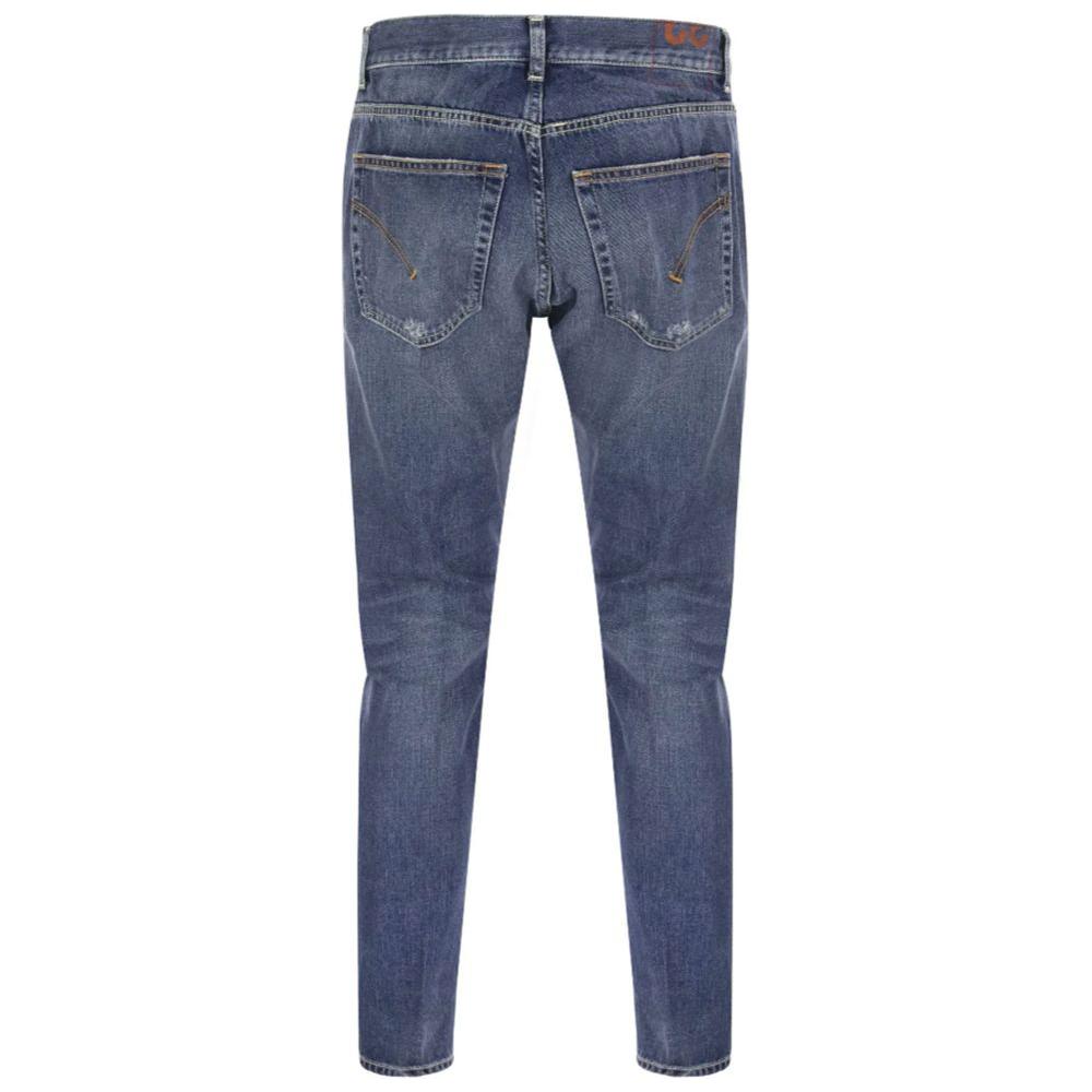 Dondup Distressed Blue Cotton Mius Jeans Dondup