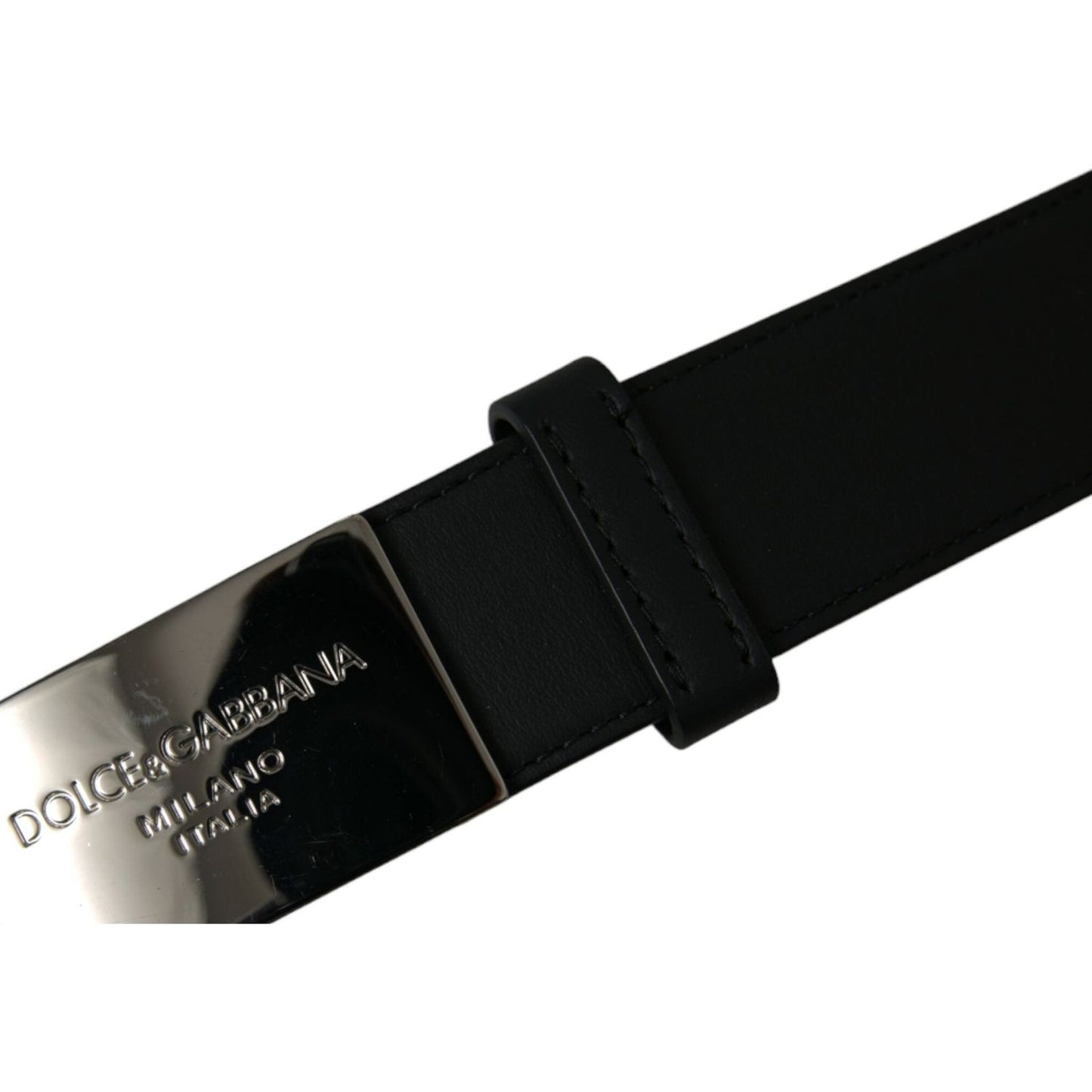 Dolce & Gabbana Elegant Black Leather Belt with Metal Buckle Dolce & Gabbana