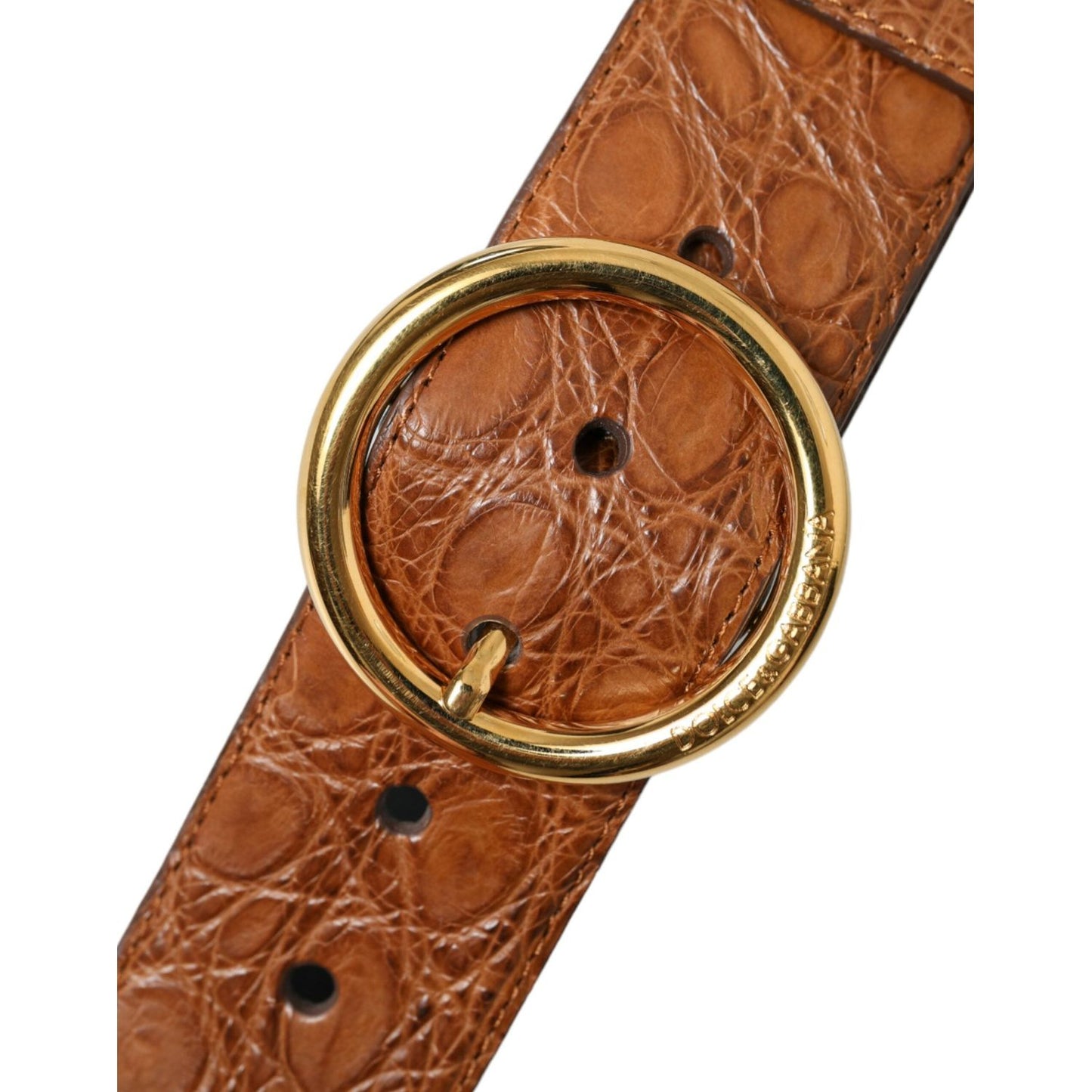 Dolce & Gabbana Elegant Exotic Leather Belt - Rich Brown Dolce & Gabbana