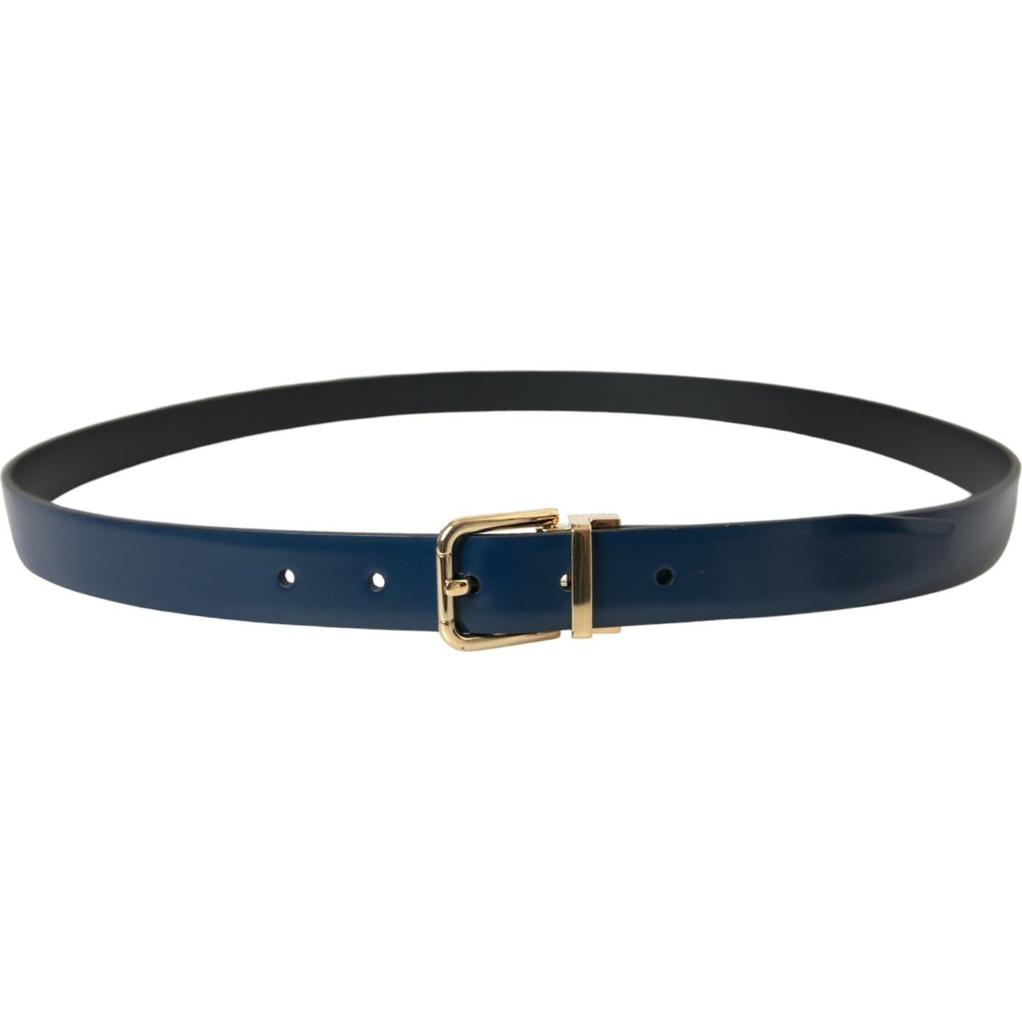 Dolce & Gabbana Elegant Blue Leather Belt with Metal Buckle Dolce & Gabbana