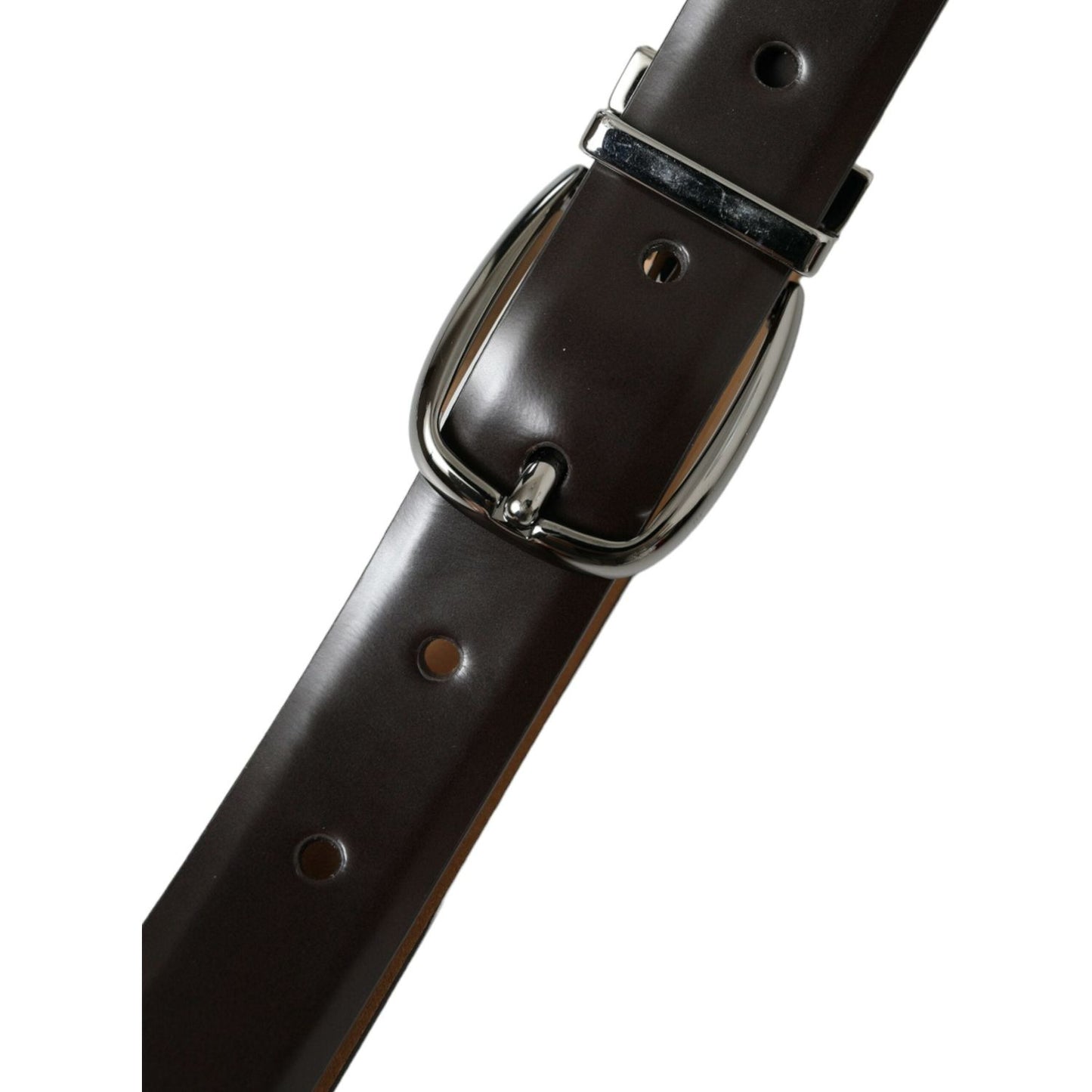 Dolce & Gabbana Elegant Dark Brown Calf Leather Belt Dolce & Gabbana