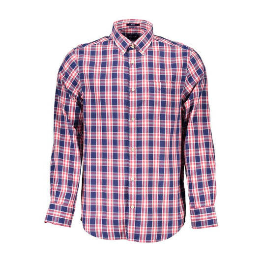 Gant Casual Blue Cotton Shirt with Button-Down Collar Gant