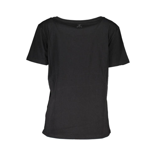 Patrizia Pepe Chic Short Sleeve Wide Neck Tee with Contrast Details Patrizia Pepe