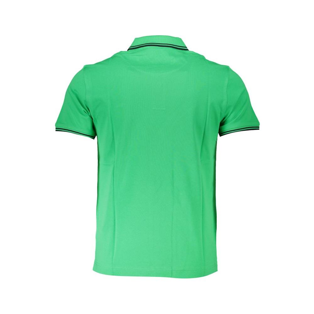 Harmont & Blaine Chic Green Cotton Polo with Contrast Detailing Harmont & Blaine