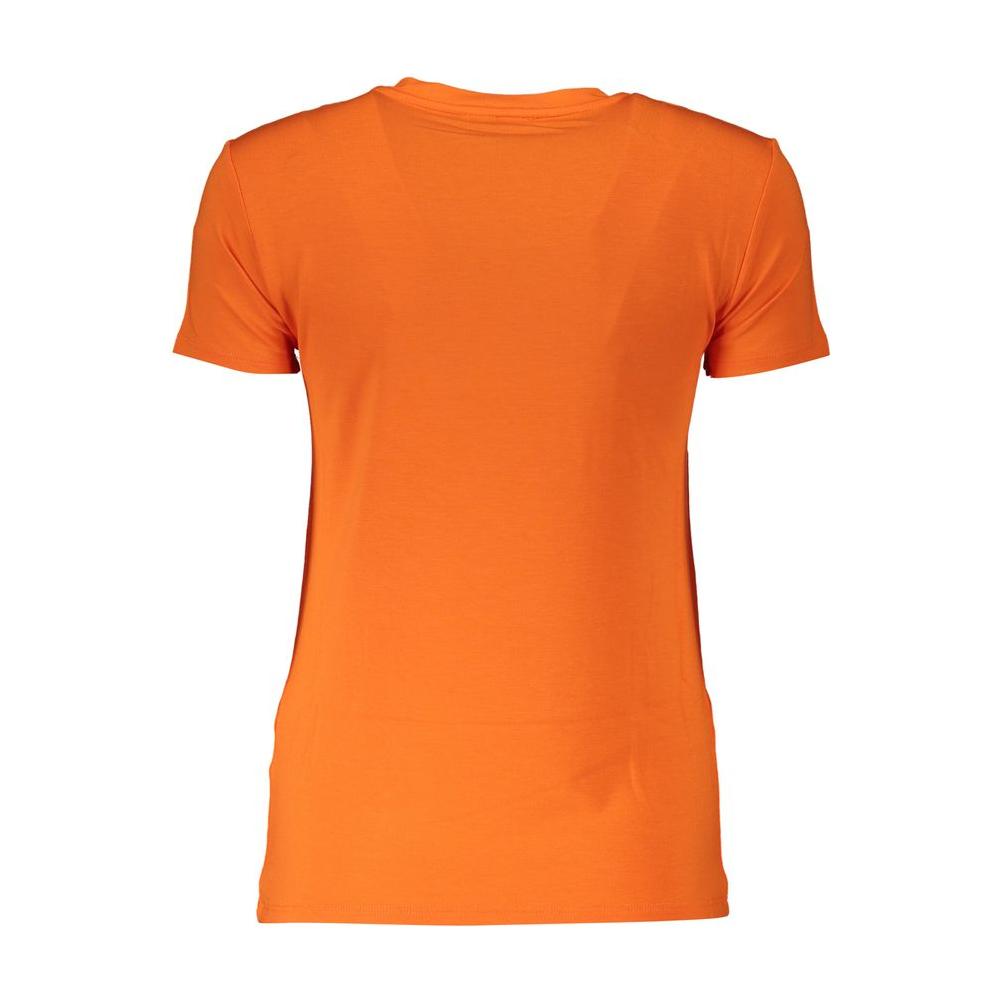 Patrizia Pepe Elegant Orange Rhinestone Tee Patrizia Pepe