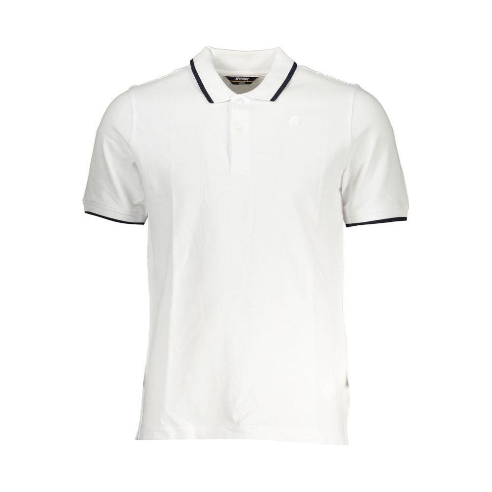 K-WAY Chic White Contrast Detail Polo Shirt K-WAY