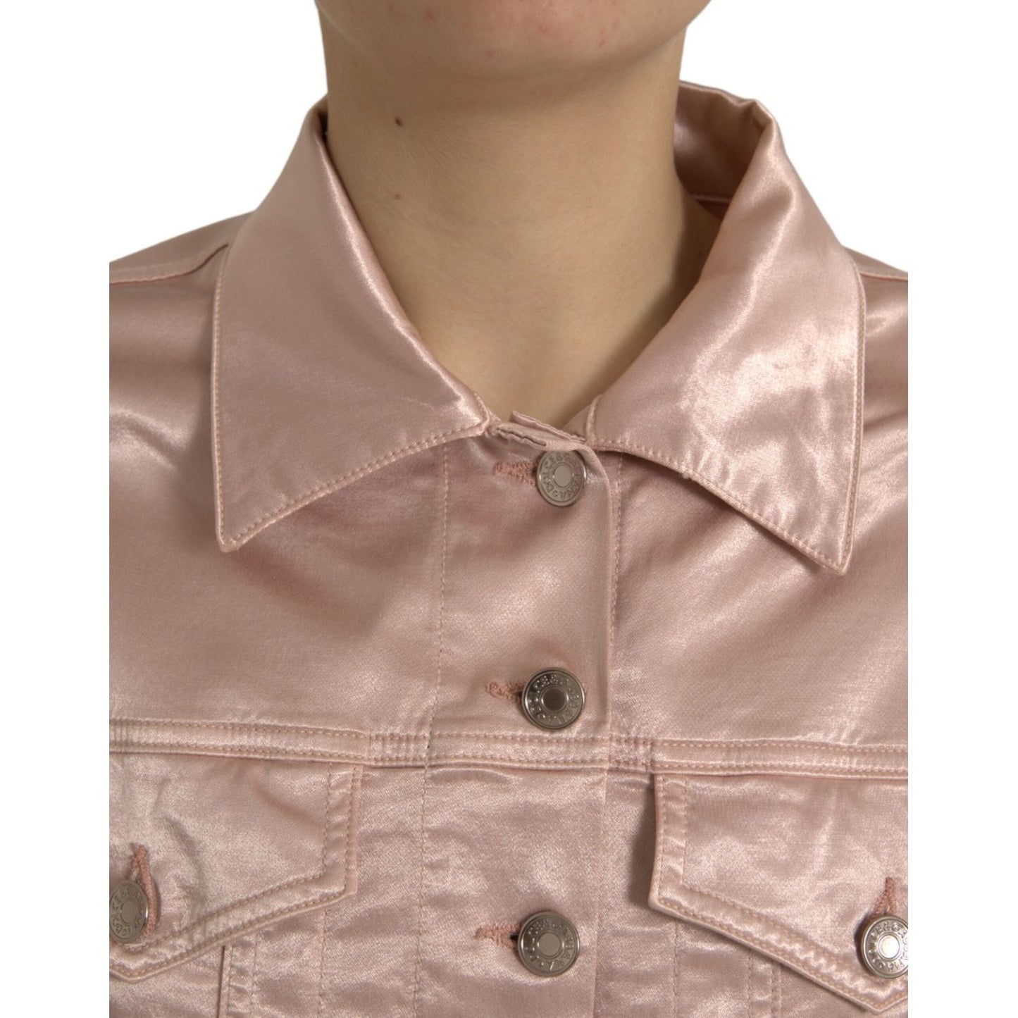 Dolce & Gabbana Elegant Pink Cropped Denim Jacket Dolce & Gabbana