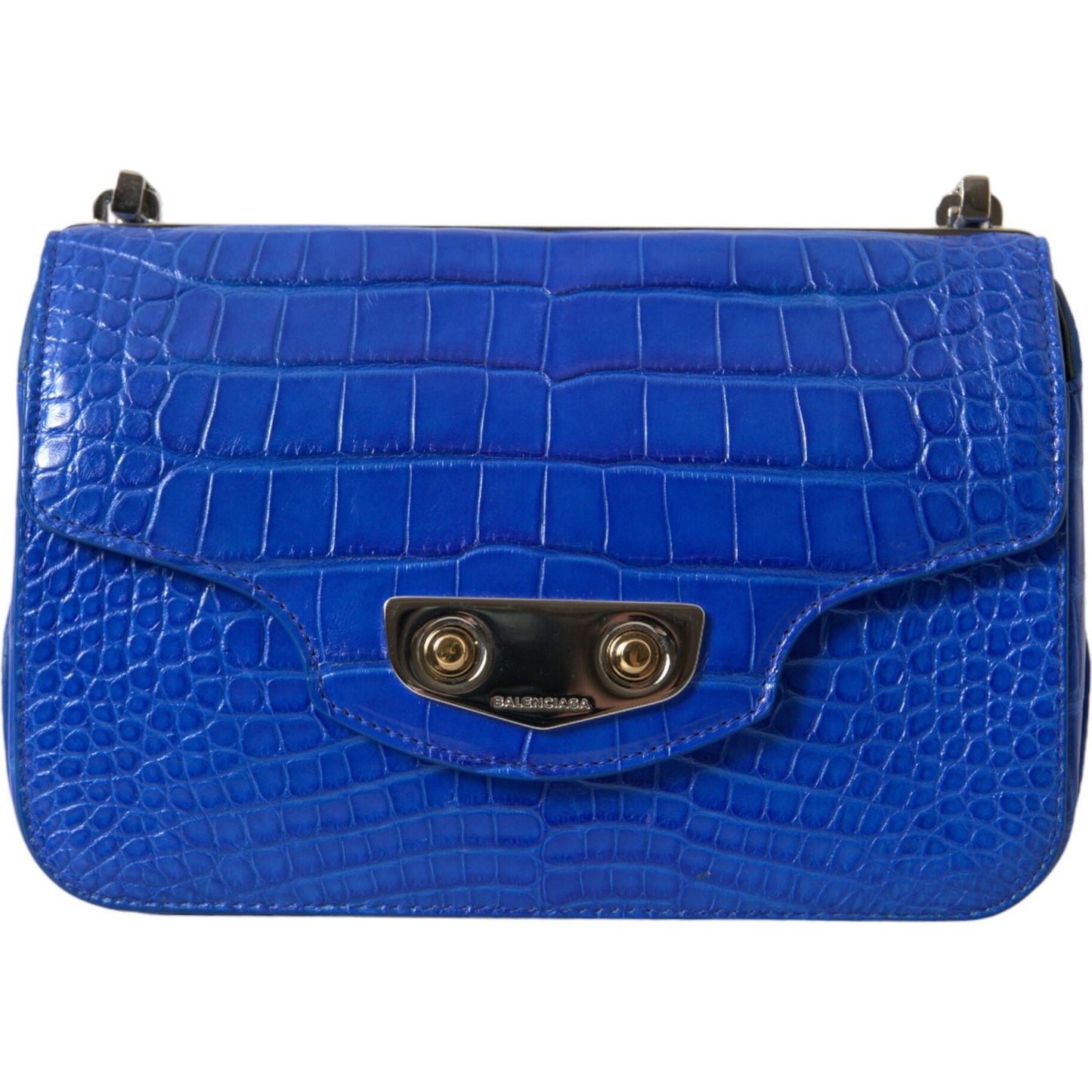 Balenciaga Alligator Skin Mini Shoulder Bag - Elegant Blue Balenciaga