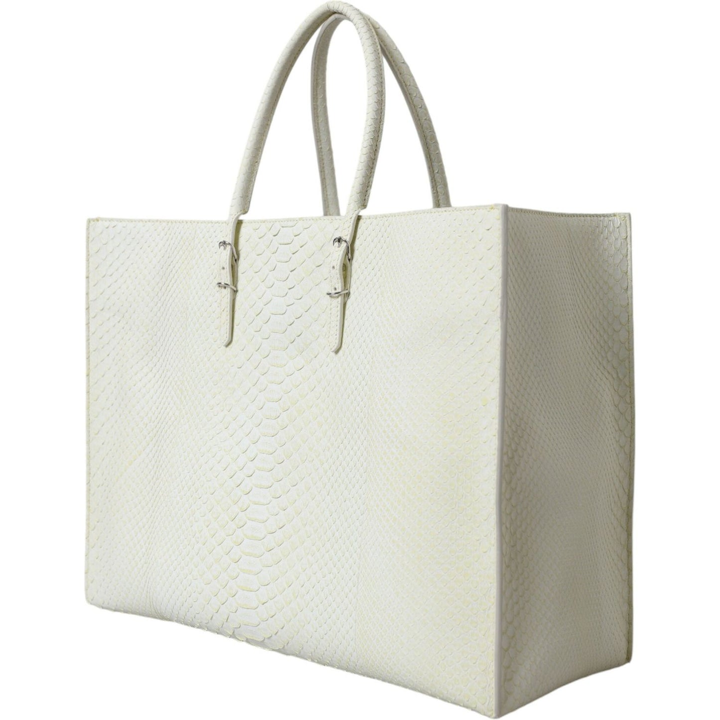 Balenciaga Chic Python Leather Tote in White & Yellow Balenciaga