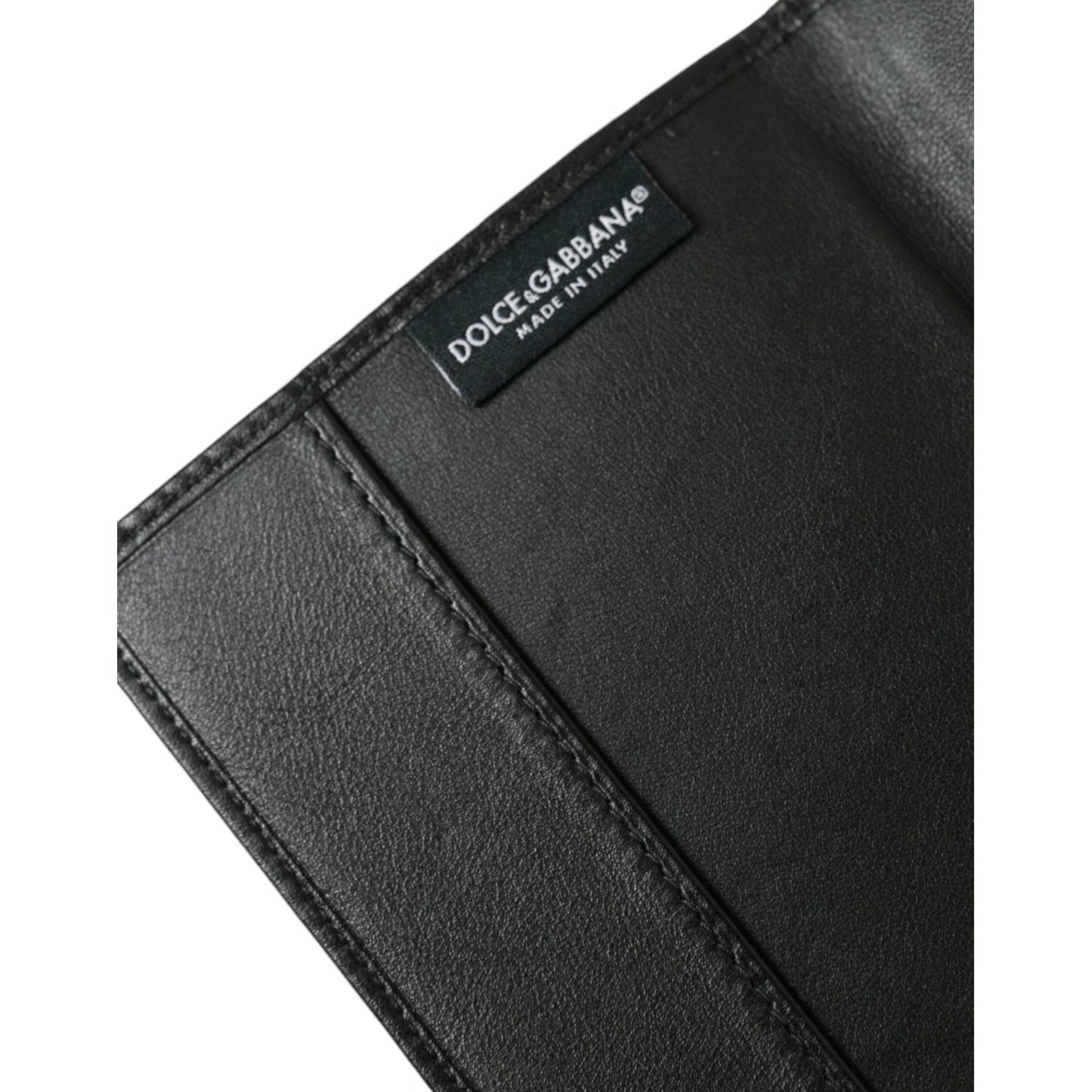 Dolce & Gabbana Black Exotic Skin Leather Long Bifold Passport Holder Dolce & Gabbana