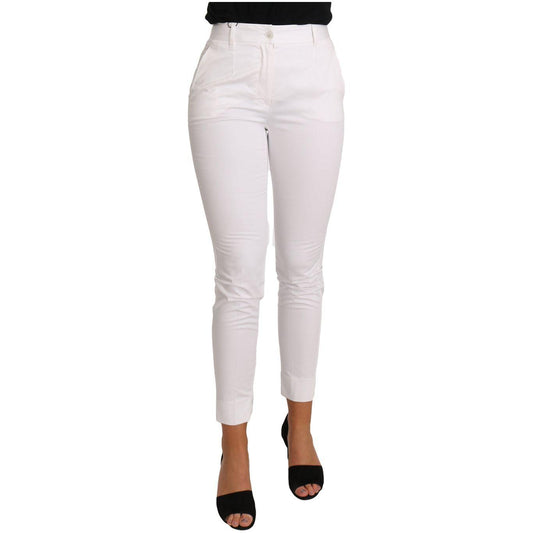 Dolce & Gabbana Chic White Slim Dress Pants Dolce & Gabbana