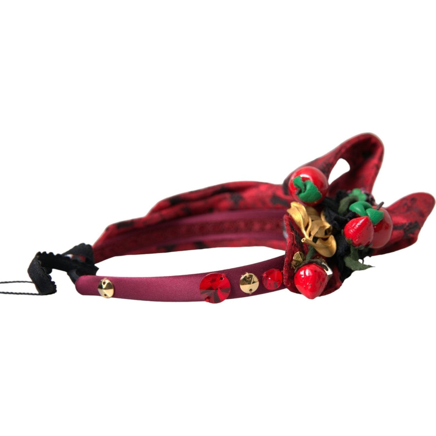 Dolce & Gabbana Red Cherry Sicily Embellished Women Hairband Diadem Dolce & Gabbana