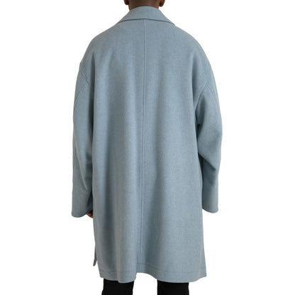 Dolce & Gabbana Light Blue Wool Button Trench Coat Jacket 1728,67345645728,Clothing,Dolce & Gabbana,IT52 | XL,Jackets & Coats - Clothing,Jackets - Men - Clothing,Light Blue,Material: 100% Virgin Wool,Men,New with tags,Trench Coats - Jackets & Coats - Clot