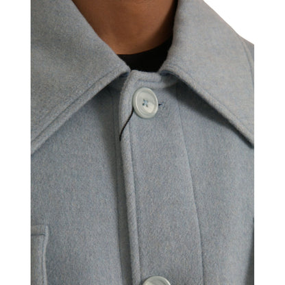 Dolce & Gabbana Light Blue Wool Button Trench Coat Jacket 1728,67345645728,Clothing,Dolce & Gabbana,IT52 | XL,Jackets & Coats - Clothing,Jackets - Men - Clothing,Light Blue,Material: 100% Virgin Wool,Men,New with tags,Trench Coats - Jackets & Coats - Clot