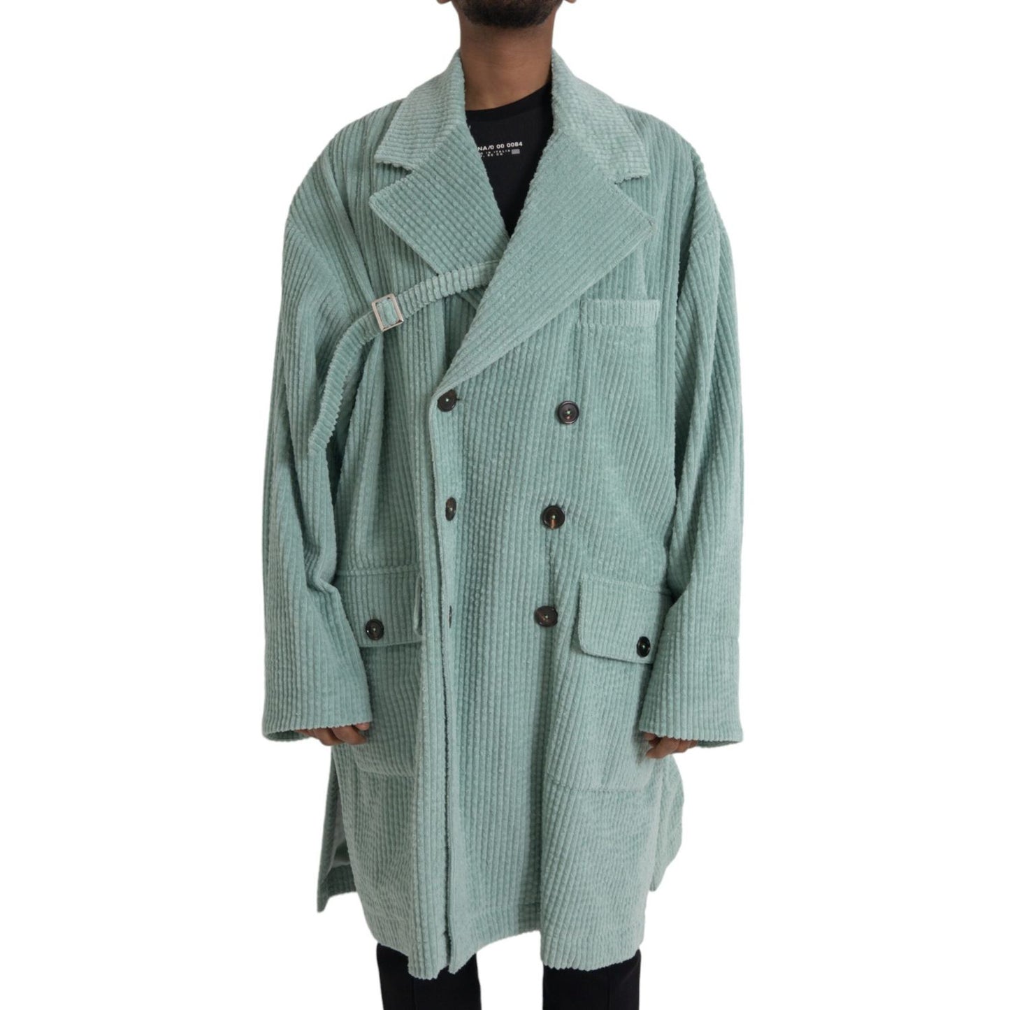 Dolce & Gabbana Blue Double Breasted Corduroy Cotton Jacket 1728,67345645728,Clothing,Dolce & Gabbana,IT52 | XL,Jackets & Coats - Clothing,Jackets - Men - Clothing,Light Blue,Material: 100% Cotton,Men,New with tags,Trench Coats - Jackets & Coats - Clothin